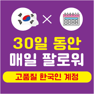 인스타 팔로워 구매 × 30일 (고품질 한국인)